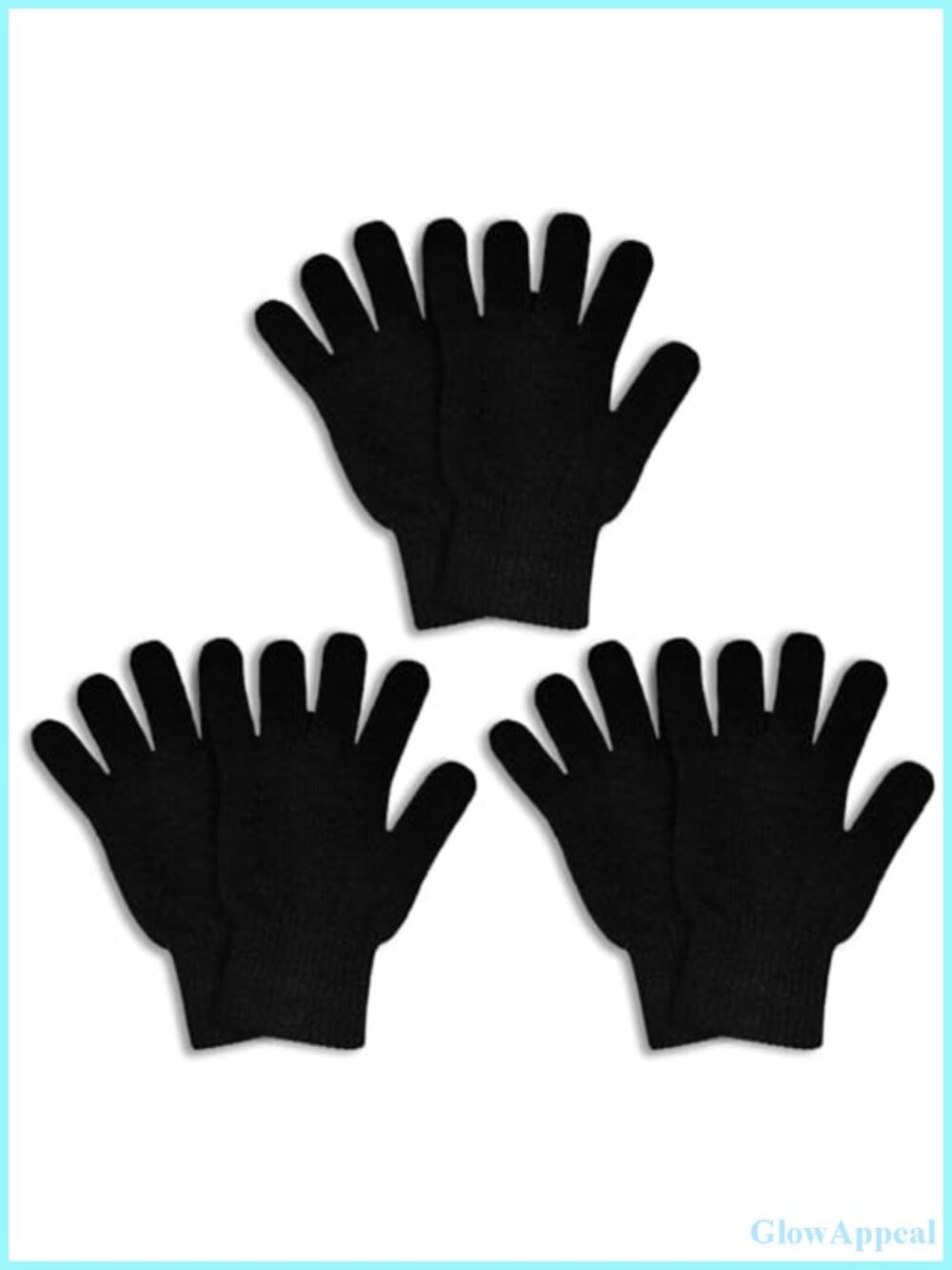 3 Pairs Winter Magic Gloves Adults Warm Knit Stretchy Unisex